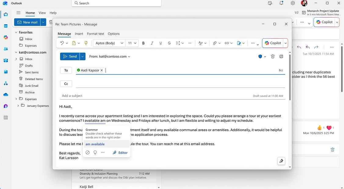 Microsoft Outlook – capture d'écran 2