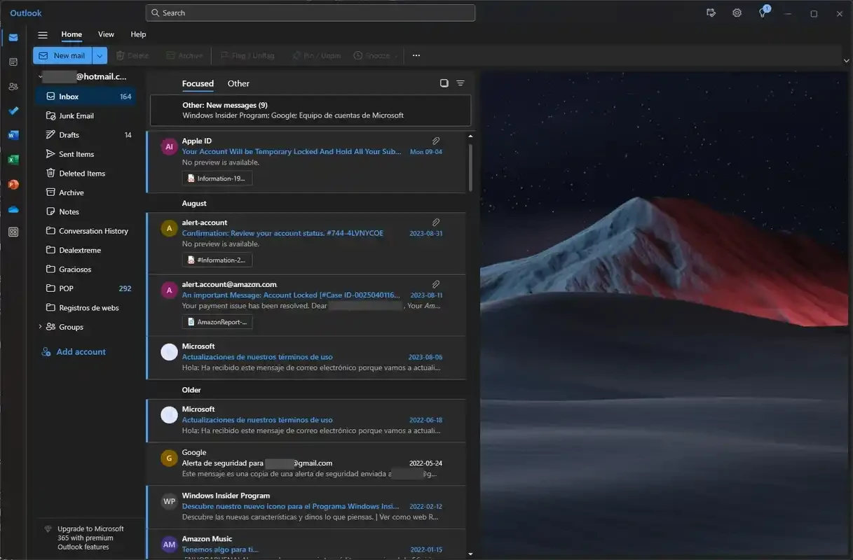 Microsoft Outlook – capture d'écran 3