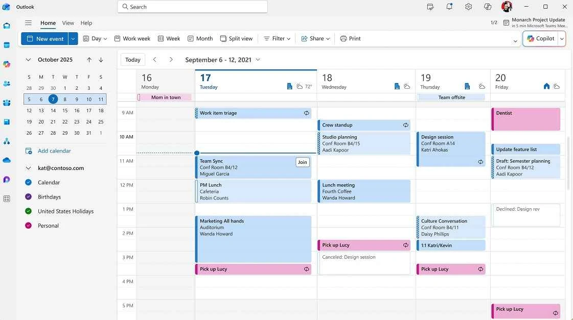 Microsoft Outlook – capture d'écran 5
